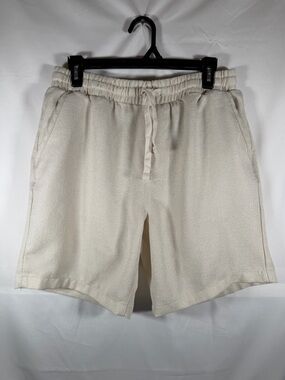 Men's Athletic Drawstring Shorts in Cream